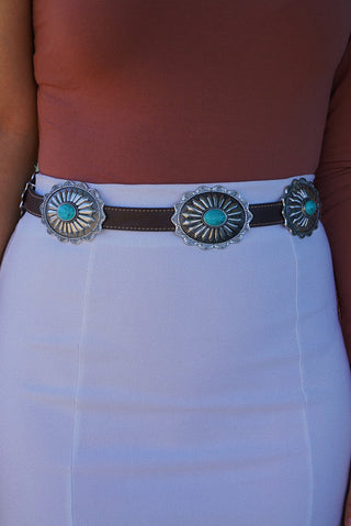 Concho belt with Leather