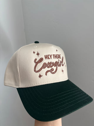 Hey There Cowgirl - Emerald Green Chocolate Brown Stitching