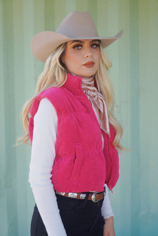 "Natalie" Pink Puffer Vests