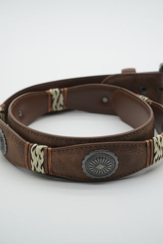 "Durango" Leather Concho Belt (Brown)