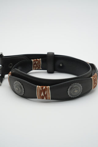 "Durango" Leather Concho Belt (Midnight)