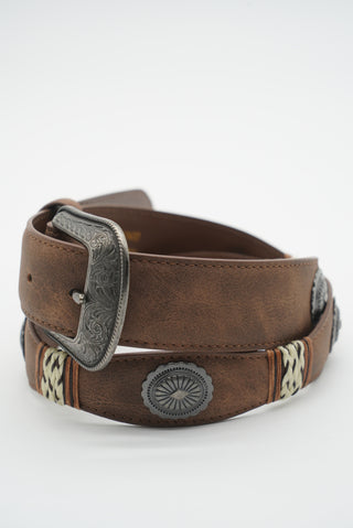 "Durango" Leather Concho Belt (Brown)