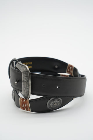 "Durango" Leather Concho Belt (Midnight)