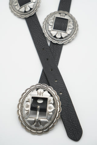 “ATHENA” CONCHO BELT (Midnight Black)