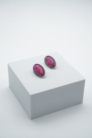 Hot Pink Turquoise Earrings