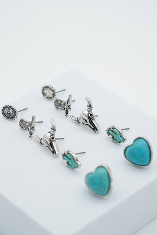 5 Piece Stud Earring Set