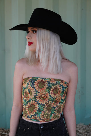 "Amelia" Sunflower Corset Blouse