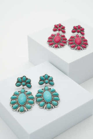 Half Clover Turquoise Earrings